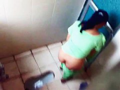 This hidden pissing cam video from a public toilet shows several Indian...