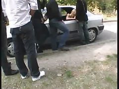 French blonde gangbanged by unknowned men